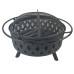 32 inch Round Crossweave Wood Burning Fire Pit Stove Firepit Heater with Poker for Outdoor Camping Patio Deck Backyard, 8011