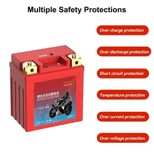 Gaiaray YTX5L BS Lithium Iron Phosphate Battery 12V 5Ah 200CCA Built in BMS Voltage Protection Motorcycle Scooter Starter Battery