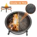 KingSo 26 inch Fire Pit for Outdoor Round Wood Burning Fire Pit Bowl with Mesh Screen and Fire Poker