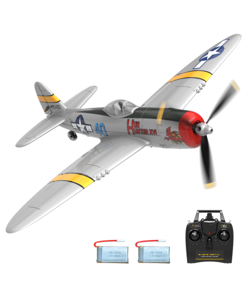 VolantexRC Mini P-47 Warbird EPP 400mm Wingspan 2.4G 4CH 6-Axis Gyro One Key Aerobatics XPilot Stabilization System RC Airplane Glider RTF for Beginner
