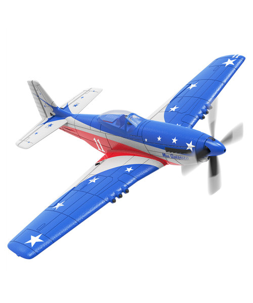 Volantexrc Mini Mustang P-51D Miss America EPP 400mm Wingspan 2.4G 4CH 6-Axis Gyro One Key Aerobatics  XPilot Stabilization System RC Airplane Trainer RTF for Beginner