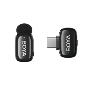 BOYA Mini Wireless Lavalier Lapel Microphone AI Intelligent Noise Cancelling Mic for iPhone Android Type-C Phone Live Broadcast Audio Video Recording Vlog