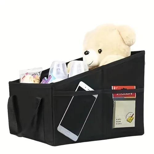 16L Car Trunk Storage Box Foldable Oxford Layout Storage Box With Handle Multifunctional Universal Seat Storage Box