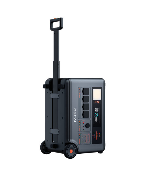 Blackview Oscal Powermax 3600 Rugged Power Station 3600Wh to 57600Wh LiFePO4 Battery Pack Power Bank with 14 Outlets 5 LED Light Modes Morse Code Portable Roller Power Backup for Emergency Communication Camping House Trolling