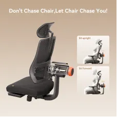 Newtral MagicH-BP Ergonomic Chair with Footrest - Home Office Desk Chair with Auto-Following Lumbar Support, 4D Armrest, Seat Depth & Height Adjustable, 96-136 Reclines