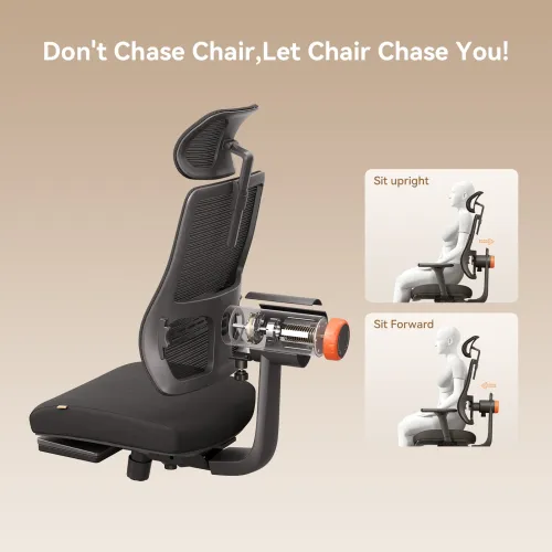 Newtral MagicH-BP Ergonomic Chair with Footrest - Home Office Desk Chair with Auto-Following Lumbar Support, 4D Armrest, Seat Depth & Height Adjustable, 96-136 Reclines