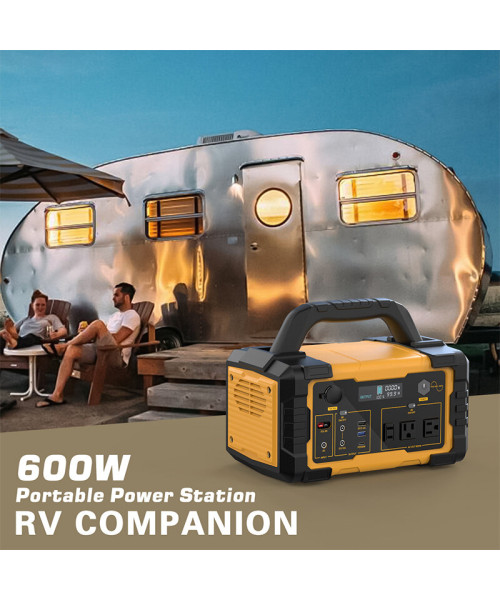 PYS-PEI 300W/600W/1000W 299.5Wh/655Wh/1024Wh Outdoors Portable Power Station with Flashlight Digital Display Backup Lithium Battery Power Supply with AC/DC/USB/PD Type-C Outlet Generator for RV Camping Traveling Emergency