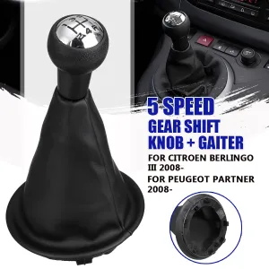 5 Speed Gear Shift Knob Gaiter for Citroen Berlingo III for Peugeot Partner 2008
