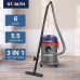 STEALTH 3 in 1 EMV052 6 Gallon Wet Dry Vacuum Powerful 5.5 Horsepower Motor Multifunctional Shop Vacuum with Blower Portable Vacuum Cleaner Ideal for Home Garage Basement Workshop