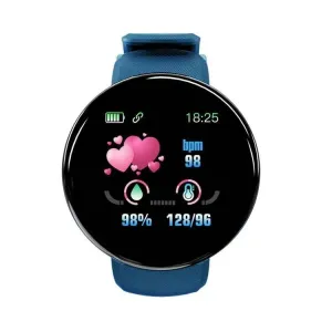 D18S 1.3inch HD Screen Heart Rate Blood Pressure Blood Oxygen Monitor Sleep Monitoring Multi-sport Modes Music Playback IP65 Waterproof Smart Watch