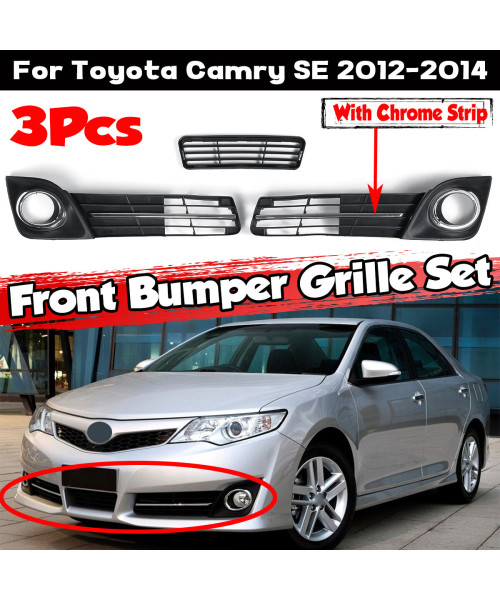 Front Bumper Lower Grille Fog Light Cover Bezels For Toyota Camry SE 2012-2014