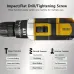 59pcs 21V Cordless Drill Set 3/8 Inch Keyless Chuck 25-Position Clutch 45Nm Max Torque 2-Variable Speed 2 Batteries Fast Charger
