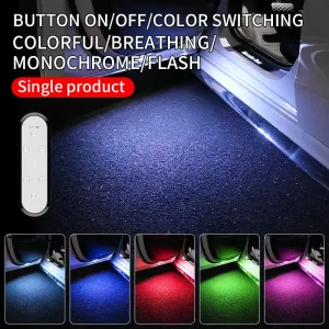 LED Car Door Welcome Light Multicolor Flash Cordlessd Atmosphere Warning Light Anti-collision Rear-end Light