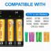I4 4-Slot with USB Type-C Port Universal Rechargeable Battery Charger Intellegent Charger for Flashlight RC Toys Home Tools Battery Charger For Li-ion 18650 21700 26650 AA AAA Batteries Cell