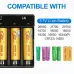 I4 4-Slot with USB Type-C Port Universal Rechargeable Battery Charger Intellegent Charger for Flashlight RC Toys Home Tools Battery Charger For Li-ion 18650 21700 26650 AA AAA Batteries Cell