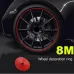 8M Universal Car Hubcap Wheel Rim Protector Stickers Anti-Scratch Anti-Scuff Auto Tire Rim Plated Strip Protective Decoration