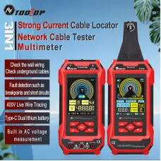 AV TOOLTOP ET836 ET838 Network Cable Tester Multimeter 400V Voltage Testing LCD Display Live Wire Tracing Rechargeable Battery