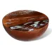 Unique Coffee Table Bowl-shaped with Steel Base Solid Reclaimed Wood Accent End Table