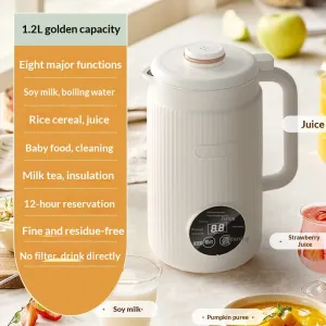 NovuLife 1.2L Household Soybean Milk Adjustment Automatic Soybean Milk Machine Multifunctional Mini Cooking No Filter