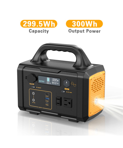 PYS-PEG 300W/600W/1000W 299.5Wh/655Wh/1024Wh Portable Outdoor Power Station with Flashlight Digital Display Backup Power Supply with AC/DC/USB/PD Output for Outdoors Camping Travel Emergency