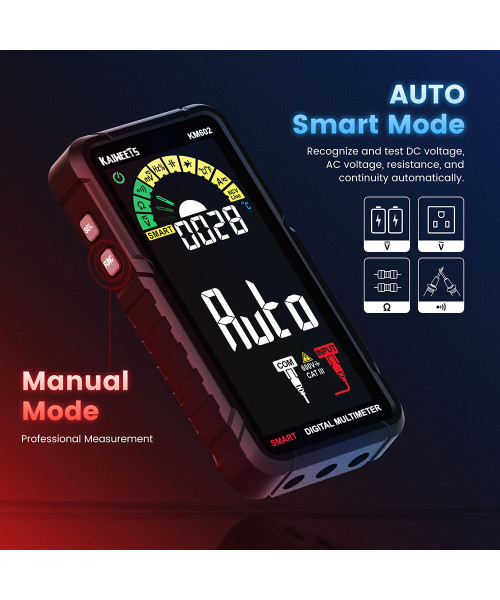 KAIWEETS KM602 Smart Multimeter Digital Intelligent True RMS 6000 Counts Mini Portable AC/DC Test Tool