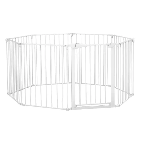 Comomy 198 inch Long Baby Gate, Extra Wide Baby Gate Play Yard 8 Panel Foldable Safety Gate for Pet Child Auto Close Baby Gate for Stairs Doorways Barriers, 30'' Tall, Black