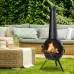 Singlyfire 54.5 Inches Fire Pit Chimenea Fireplace Cast Iron Outdoor Fireplace Garden Treasures Cast Iron Wood Burning