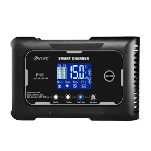 HTRC P15 12V/15A 24V/10A Car Motorcycle Battery Charger Lead-Acid Battery AGM Intelligent Repair Charger Overcurrent Protection Dual Mode Charging