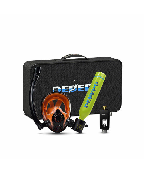 DEDEPU S3000PLUS-A 0.5L Scuba Tank 10-15 Minutes Underwater Outdoor Mini Dive Scuba Cylinder Diving Air Tank with Snorkel Mask Adapter