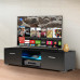 Woodyhome High Gloss TV Stand with LED Lights 2 Drawers Cabinet Unit Storage Entertainment for TVs up to 59 Inches