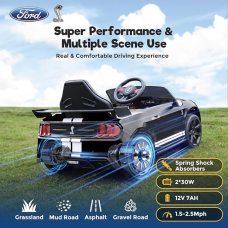 Funtok GT02A  Licensed Mustang GT500 12V Powered Kids Electric Ride on Car Truck 16" Seater bluetooth Music LED Lights with Remote Control Car Toy