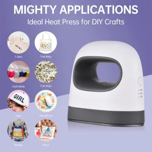 Mini Heat Press Machine T-Shirt Printing Easy Heating Transfer Press Iron Machines for Clothes Bags Hats Pads Blanket Leather