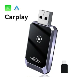 2 In 1 Wireless Carplay Car Interconnection Android Auto Carplay Module Plug and Play Supports Car's Built-In Microphone Buttons Touchscreen