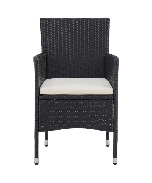 3 Piece Garden Dining Set Black