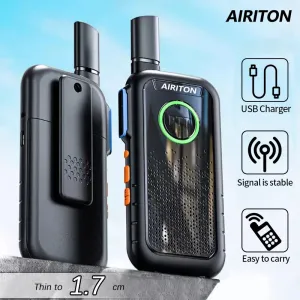 AIRITON AI-T3 Thin Walkie Talkie 1.7cm Easy Carry Pocket Radio Accept UHF400-470MHz USB Charging Long Range Ham Radio