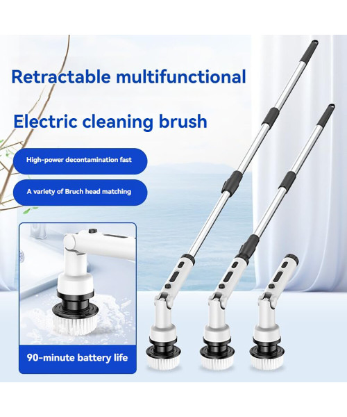 NovuLife Cordless Electric Spin Scrubber with 9 Replacement Head Dual Speed Electric Brush for Cleaning Power Bathroom Scrubber for Bathtub Tile Floor