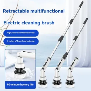 NovuLife Cordless Electric Spin Scrubber with 9 Replacement Head Dual Speed Electric Brush for Cleaning Power Bathroom Scrubber for Bathtub Tile Floor