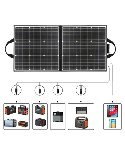 FlashFish 50W 18V Portable Solar Panel Foldable Solar Charger for Camping Power Generator SP50W