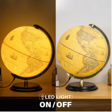 12" Illuminated World Globe 720 Rotating Education Cartography Map W/ LED Light