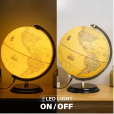 12" Illuminated World Globe 720 Rotating Education Cartography Map W/ LED Light