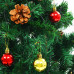 Artificial Christmas Tree,Xmas Pine Tree with 200 LEDs,Easy Assembly Premium Spruce with Metal Stand and 910 Branches for Home,Office,Party,Holiday Indoor Outdoor Decoration