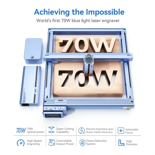 IKIER K1 Pro Max Laser Engraving Machine 70W Optical Power High Speed 900mm/s Precision Cutting Autofocus Automatic Air Assistance Engraving Size 410x410mm