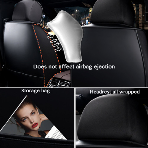 5 Seats Universal Car Seat Covers Deluxe PU Leather Seat Cushion Full Set Cover