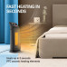 ECOWELL 18" Tower Heater for Indoor Use, 1500W Fast Heating Ceramic Electric Heater with Thermostat, 3 Modes, Tip-Over Protection, 60 Oscillating Portable Space Heater for Office Bedroom EHT180