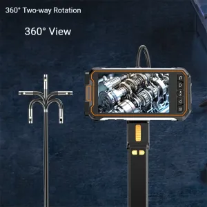 Z02 6.5mm Diameter Lens Two way Steering Industrial Endoscope 5 Inch Screen HD 1m Cable 360 View Inspection Tools