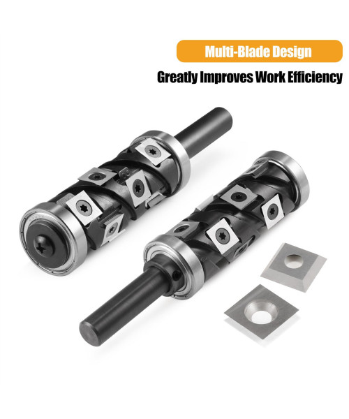 1/2" Shank Tungsten Carbide Inserts Flush Trim Router Bit 1-1/4" 1-1/8" Cutting Diameter 2-9/16" Cutting Length Template Router Bit Top & Bottom Bearings Trimmer for Woodworking Trimming