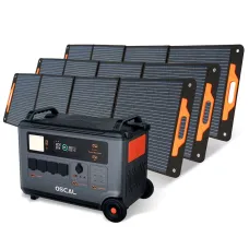 Blackview Oscal PowerMax3600 Rugged Power Station with PM200/PM400 Solar Panel Kit 3600Wh to 57600Wh LiFePO4 Battery Pack Power Bank with 14 Outlets 5 LED Light Modes Morse Code Roller Power Backup for Emergency Communication Camping House