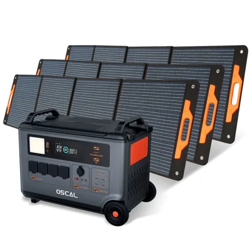Blackview Oscal PowerMax3600 Rugged Power Station with PM200/PM400 Solar Panel Kit 3600Wh to 57600Wh LiFePO4 Battery Pack Power Bank with 14 Outlets 5 LED Light Modes Morse Code Roller Power Backup for Emergency Communication Camping House