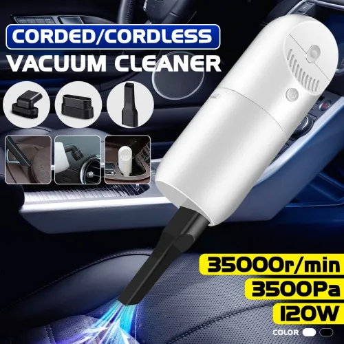 120W Portable Handheld Car Vacuum Cleaner 35000rpm 3500Pa Powerful Suction Lightweight Cleaning for Car Home Office