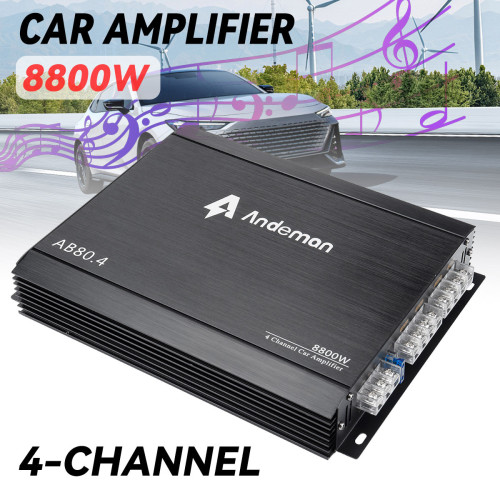 Andeman 4-Channel Car Amplifier 8800W Max 12V-13.8V High Power Compact Audio System